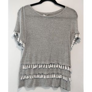 H&M Grey Tassel Top